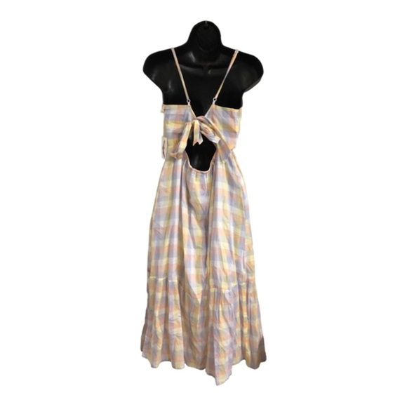 Jessica Simpson‎ pastel tiered cutout back tie summer halter dress size medium - Picture 12 of 16